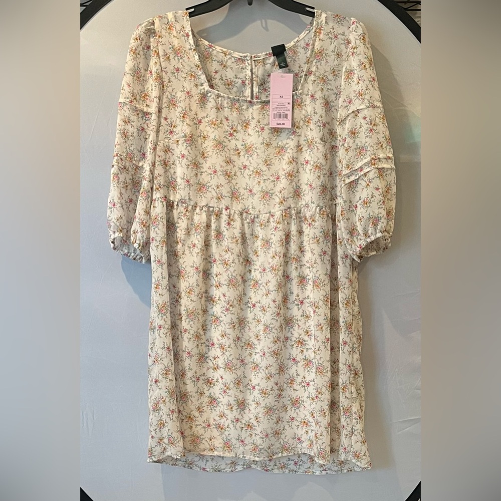 Wild Fable Floral Kids Dress in Cream and Pink